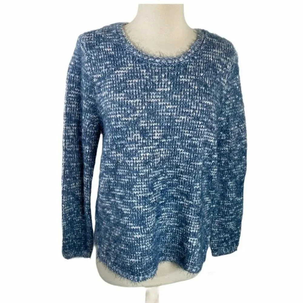 Style & Co S blue/white eyelash sweater NWT
